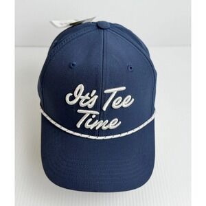 PGA Tour Tee Time Script Cap Snapback Hat Navy NWT
